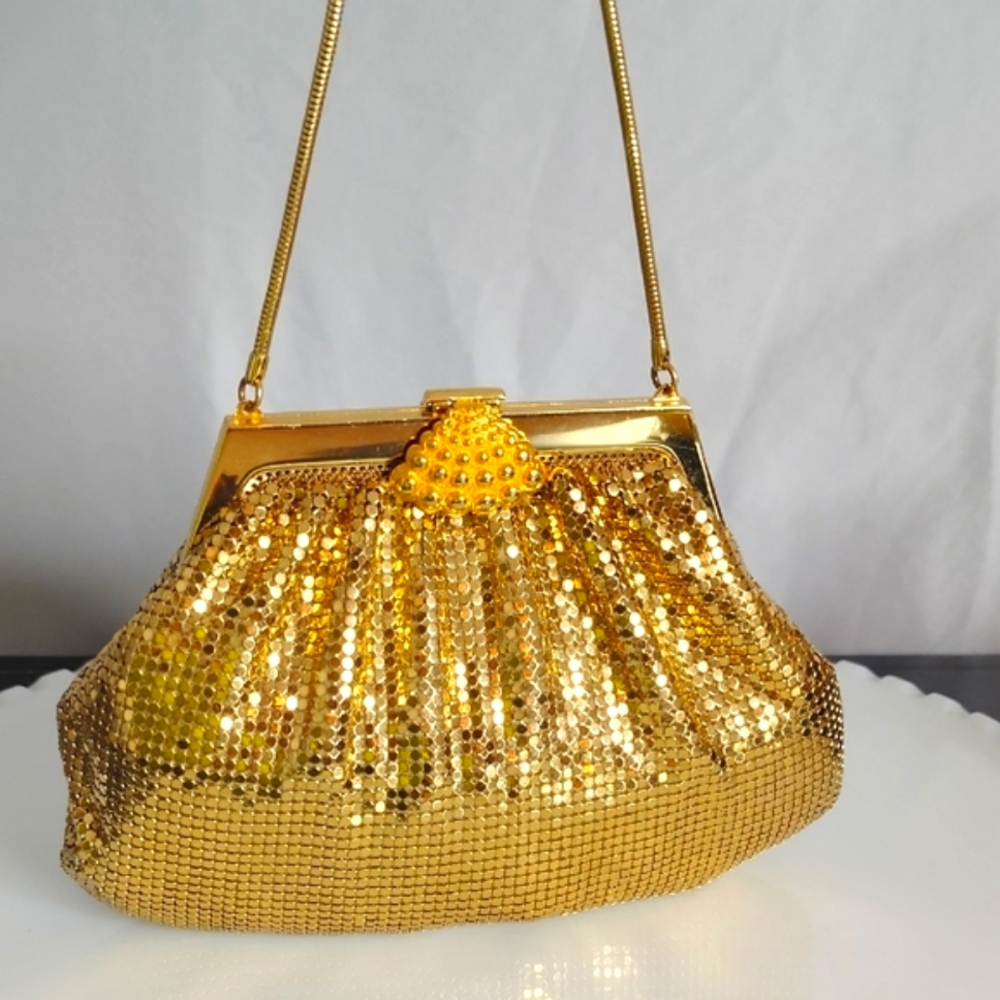Whiting & Davis Gold Mesh Bag - Picture 1 of 10